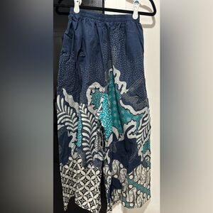 Stylish Blue and Teal wide-leg pants